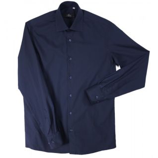Camisa azul marino de hombre manga larga | Vittorio Uniformes