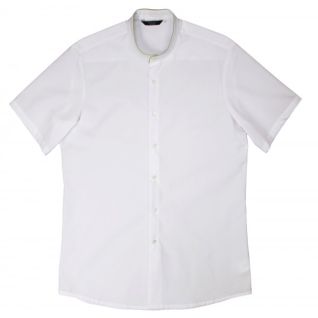 Camisa cuello mao blanca de hombre manga corta Mayo | Vittorio Uniformes