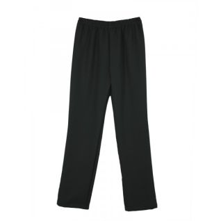 Pantalón laboral de microfibra unisex negro con goma en cintas | Vittorio Uniformes