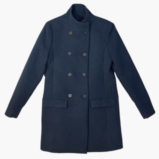Abrigo paño mujer azul marino