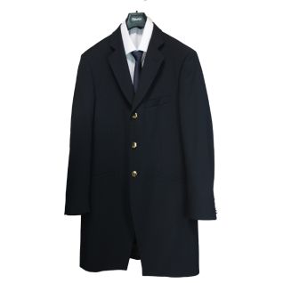 Abrigo de lana de hombre azul marino-Vittorio Uniformes