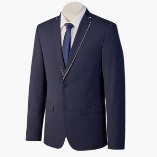 Blazer azul marino hombre con detalles en beige