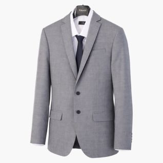 Blazer hombre gris con detalles en azul marino