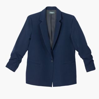 Americana azul marino de mujer manga remangada