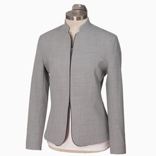 Americana gris de mujer con cuello mao