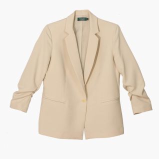 Americana beige de mujer manga remangada