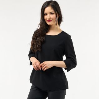 Blusa negra de mujer manga 3/4