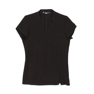 Blusas elegante negra de mujer para uniforme de spa moderno