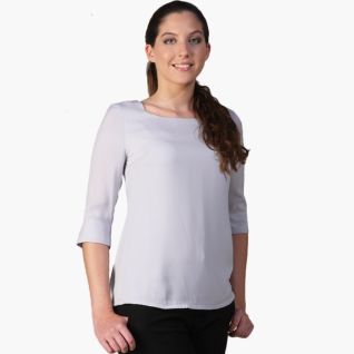 Blusa gris de mujer manga francesa