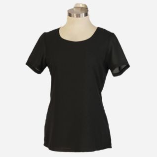 Blusa negra mujer manga corta