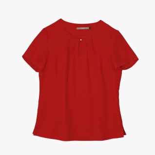 Blusa roja mujer manga corta