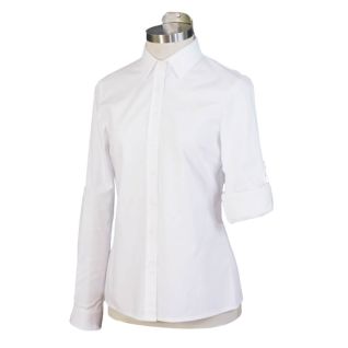 Camisa blanca mujer manga remangada