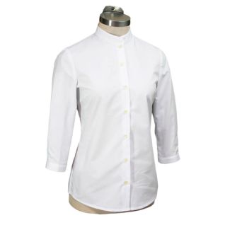Camisa blanca mujer cuello mao para camarera