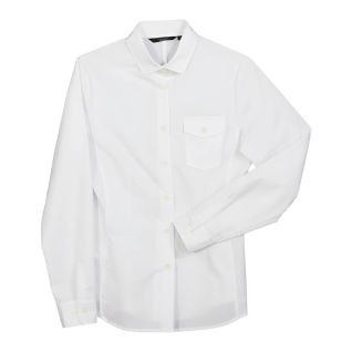 Camisa blanca mujer fil a fil con bolsillo
