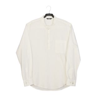 Camisa lino cuello mao hombre manga larga crudo | Vittorio Uniformes