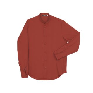 Camisa cuello mao de camarero granate | Uniformes de camarero