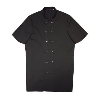 camisa estilo oriental de hombre negra