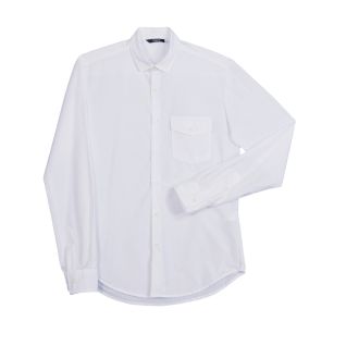 Camisa casual de hombre con bolsillo blanca | Vestuario Laboral Moderno