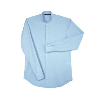 Camisa cuello mao de camarero manga larga azul | Vittorio Uniformes