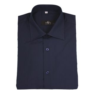 Camisa hombre manga corta sin bolsillo azul marino | Vittorio Uniformes