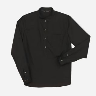 Camisa negra cuello mao de mujer para camarera