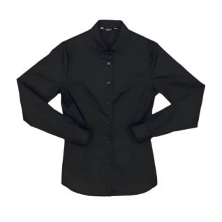 Camisa negra mujer con botones en el cuello