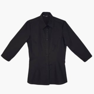 Camisa negra de mujer manga tres cuartos