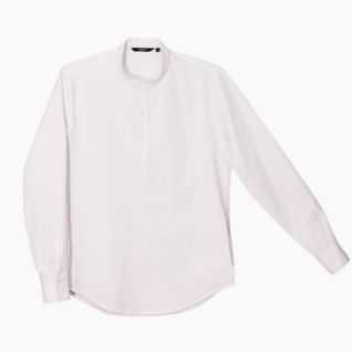 Camisa polo de hombre blanca cuello mao