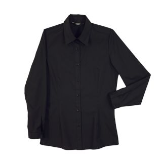 Camisa negra mujer basica popelin manga larga