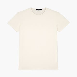 Camiseta algodon hombre manga corta color crudo