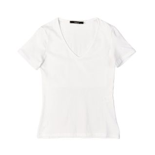 Camiseta cuello pico de mujer blanca | Vittorio Uniformes