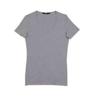 Camiseta gris de mujer cuello redondo