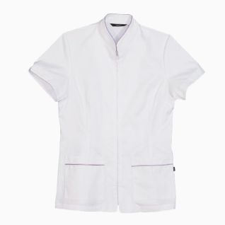 Casaca trabajo de mujer blanca para uniforme limpieza