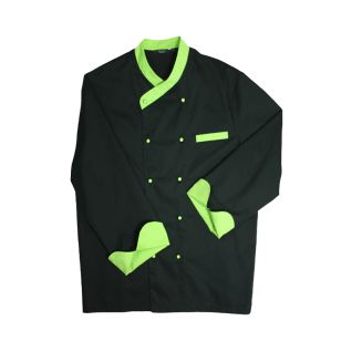 Chaqueta cocina manga larga dos colores negra-vittorio uniformes
