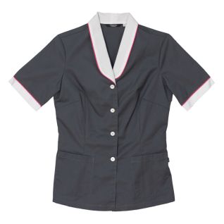 Casaca de trabajo gris de mujer para uniforme de camarera de pisos