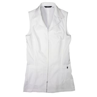 casaca blanca de mujer sin manga para uniformes de peluquería | Vittorio Uniformes