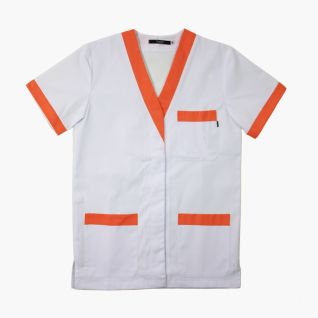 Bata de trabajo mujer blanca para uniformes de limpieza o pijamas para geriátricos