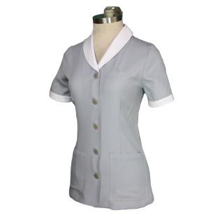 Casaca de trabajo gris para uniforme de limpiadoras