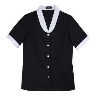 Casaca de mujer negra para uniforme de camarera de pisos