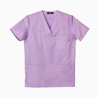Casaca sanitaria o enfermera unisex violeta manga corta