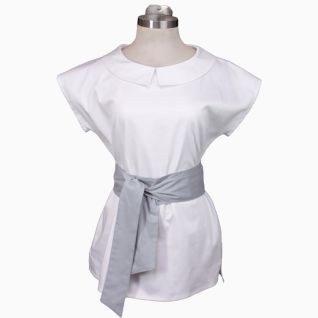 casaca blanca de mujer para uniforme de spa de lujo