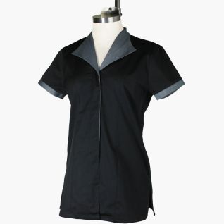 Casaca trabajo mujer negra gris para uniforme de camarera de pisos