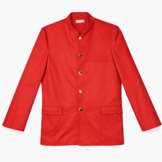 Chaqueta cuello mao hombre roja