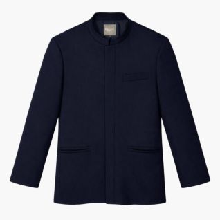 Chaqueta cuello mao hombre azul marino
