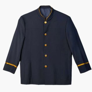 Chaqueta cuello mao azul con botones dorados para uniforme botones de hotel