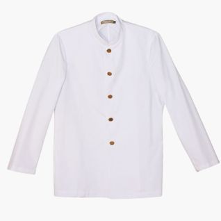 Casaca de camarero blanco con botones dorados