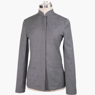 Chaqueta cuello mao mujer gris