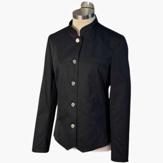 chaqueta camarera negra en cuello mao