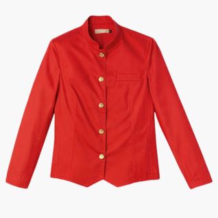 Chaqueta cuello mao mujer roja
