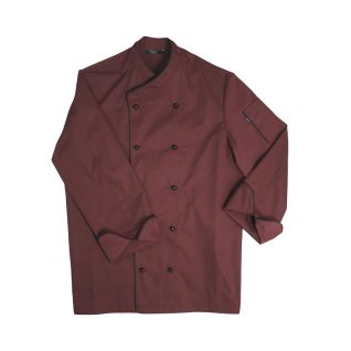 chaqueta cocinero granate manga larga-vittorio uniformes